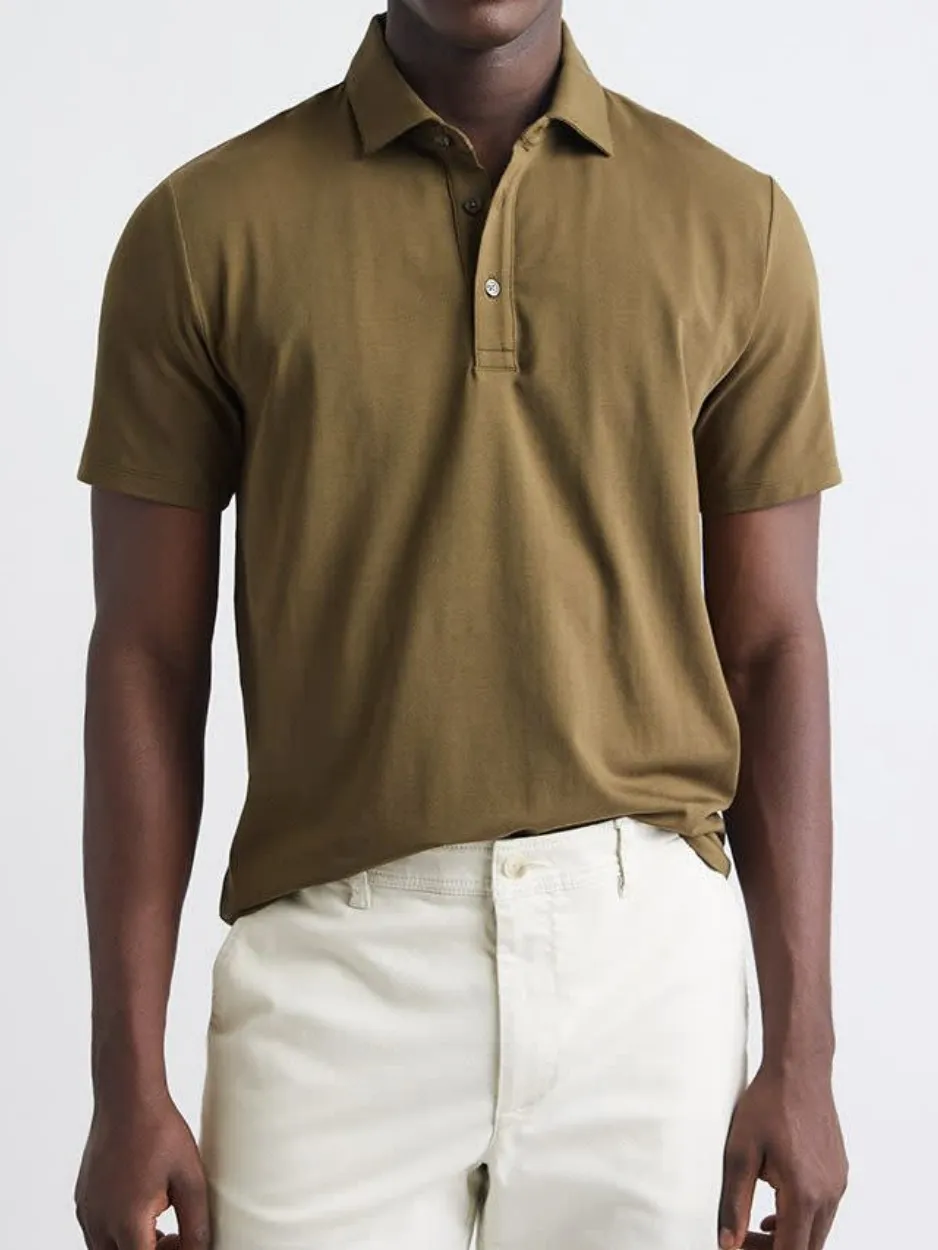 Olive Green Classic Short Sleeve Polo Shirt