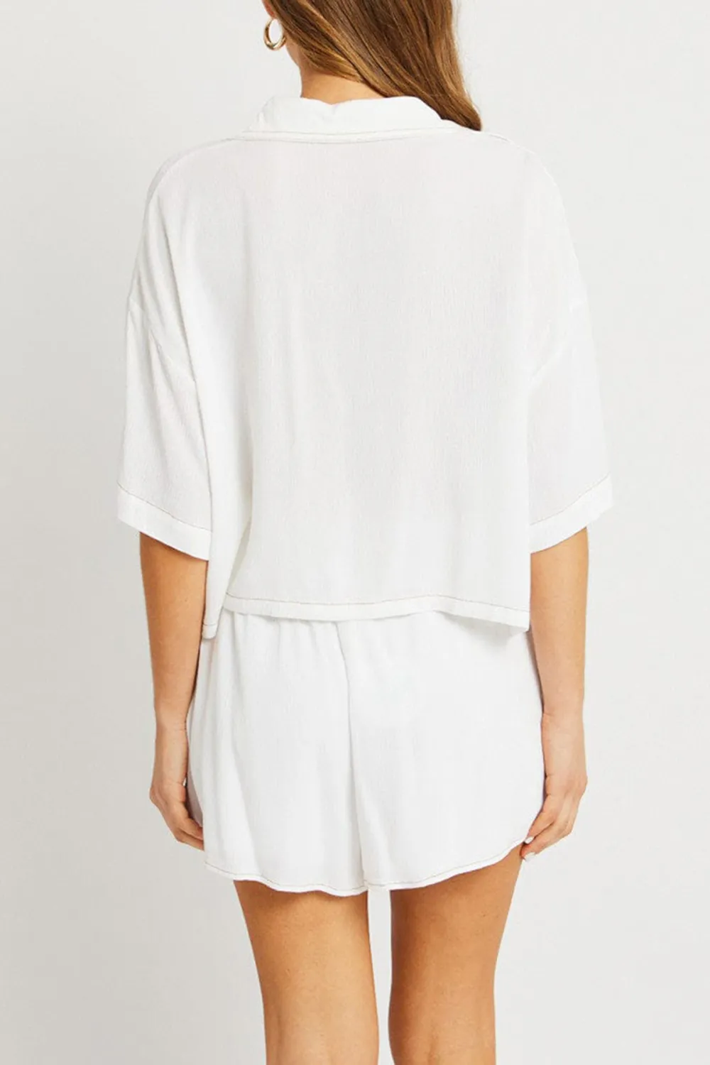 White Relaxed Shirt Short Sleeve
