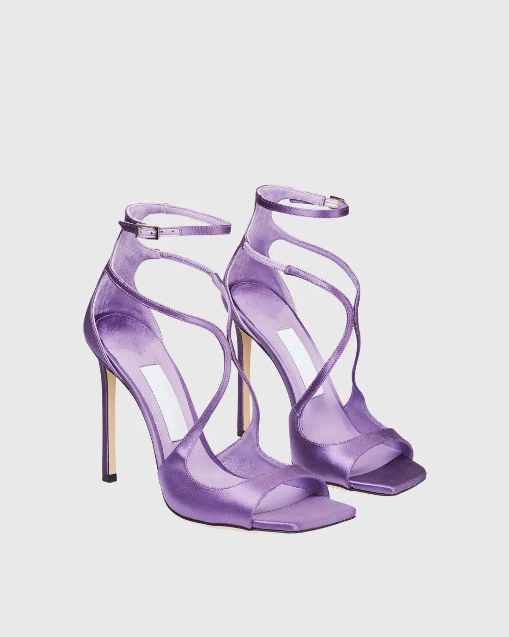 Strap Satin Sandals in Violet