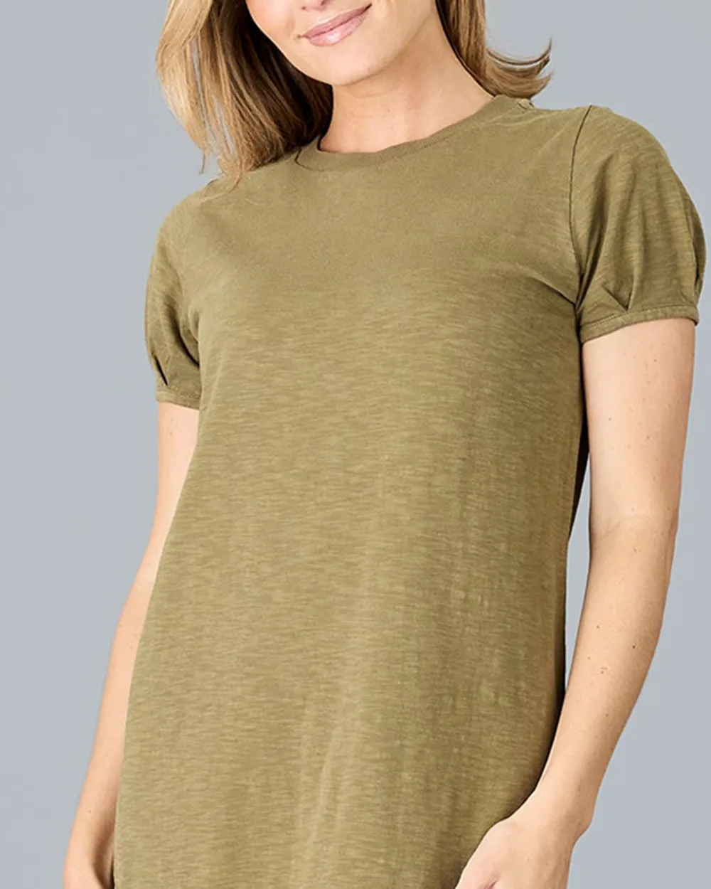 Burnt Olive Short Sleeve Maxi Dress