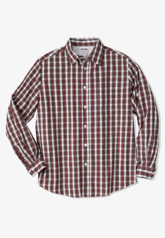Long Sleeve Wrinkle-Free Plaid Shirt