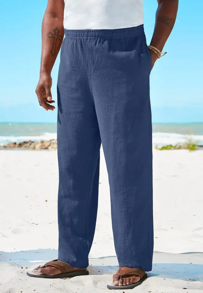 Elastic Waist Gauze Cotton Pants