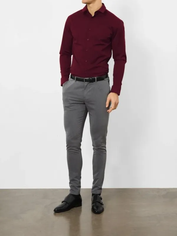 Burgundy Soft Comfortable Business Blouse