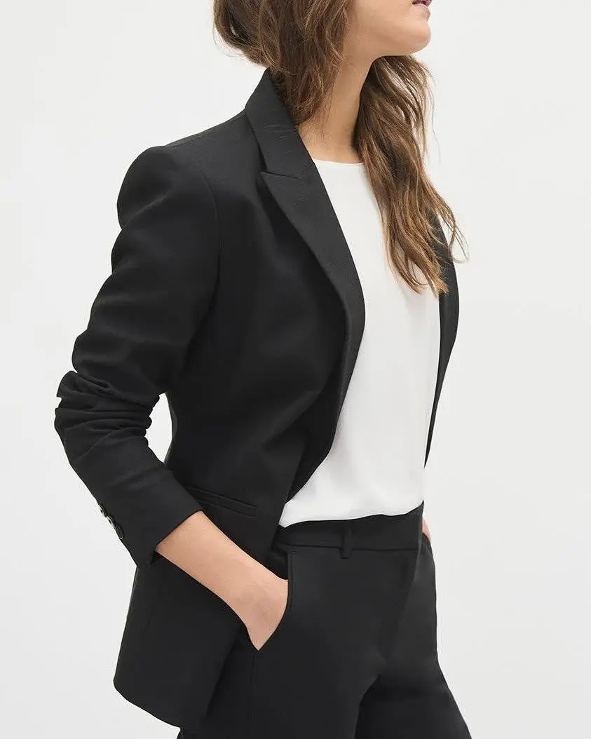 Classic Black Single Breasted Suit Jacket