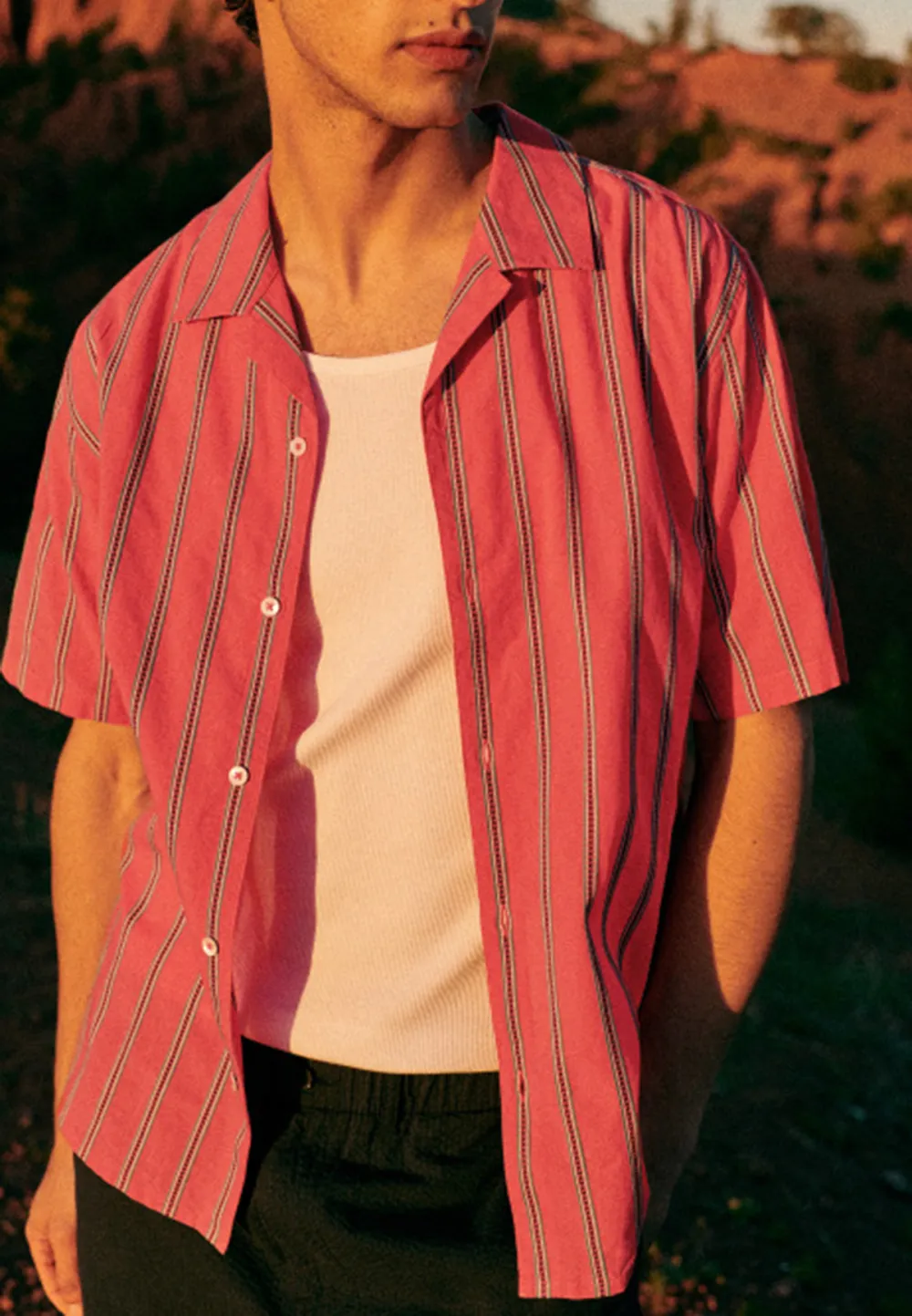 Shirt-Coral Stripes