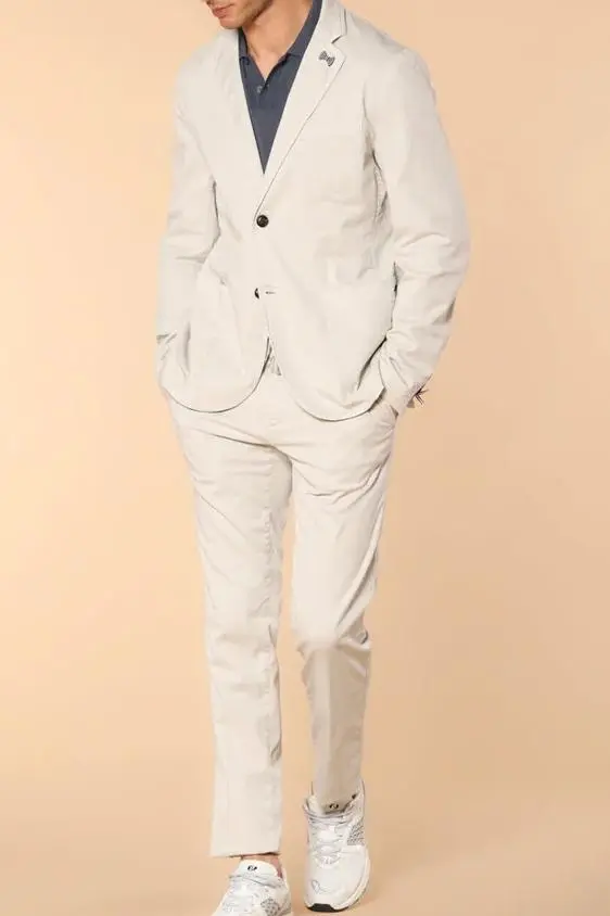 Beige Men's Cotton Blazer