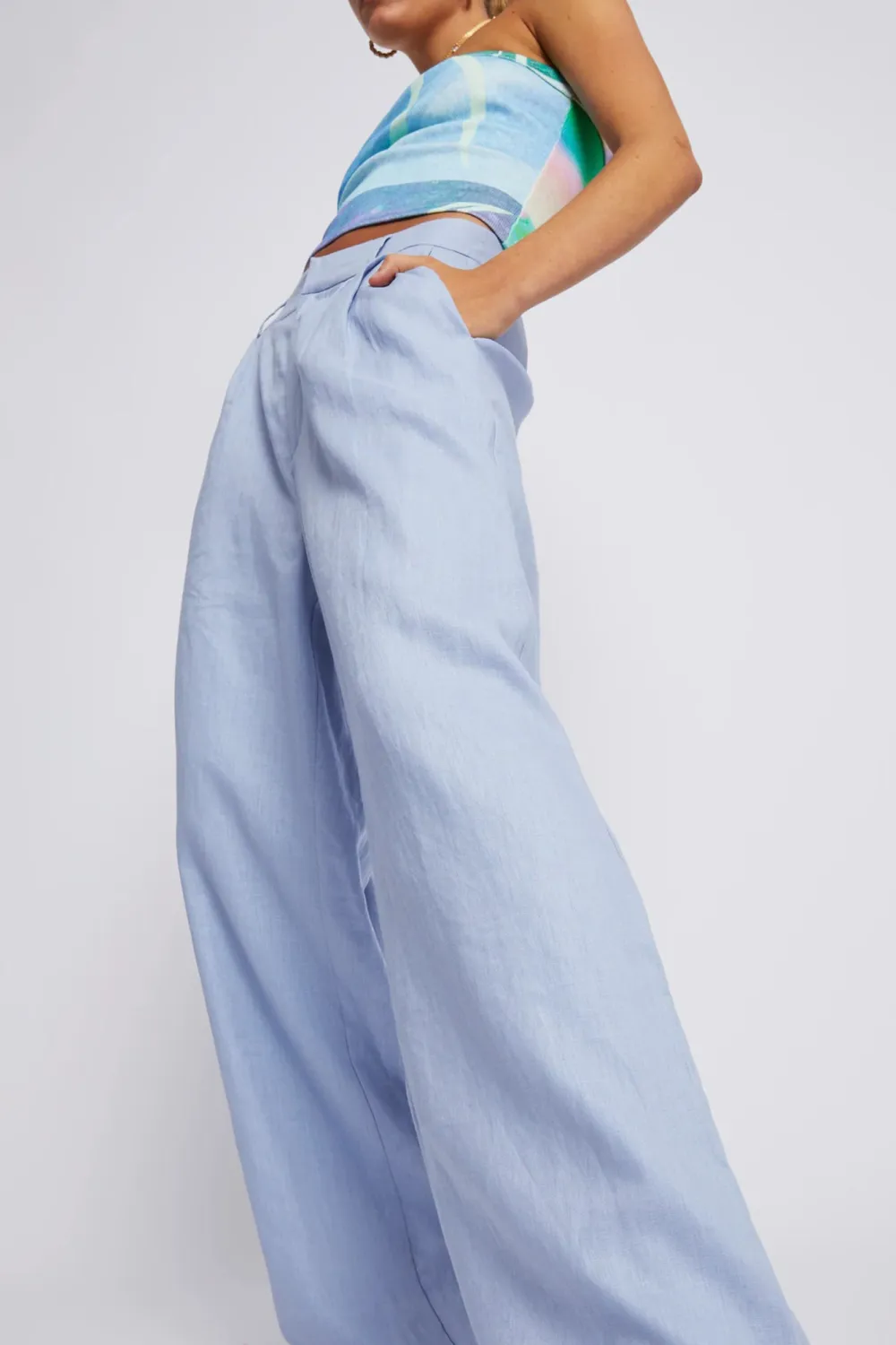 Blue Lazy Soft Loose Breathable  Pants