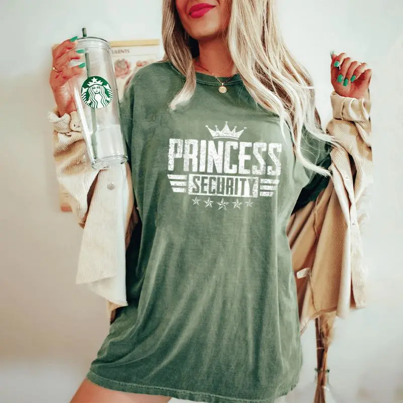 Princess Security Halloween Birthday Dad Mom Big Brother Women's Oversized Comfort T-Shirt