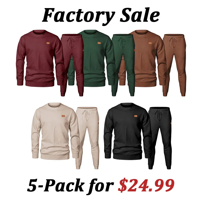 🔥Last Day Promotion 89% OFF🔥Men's 2-Piece Knitted Casual Suit - Sweatshirt & Pants for Daily Lounge Wear