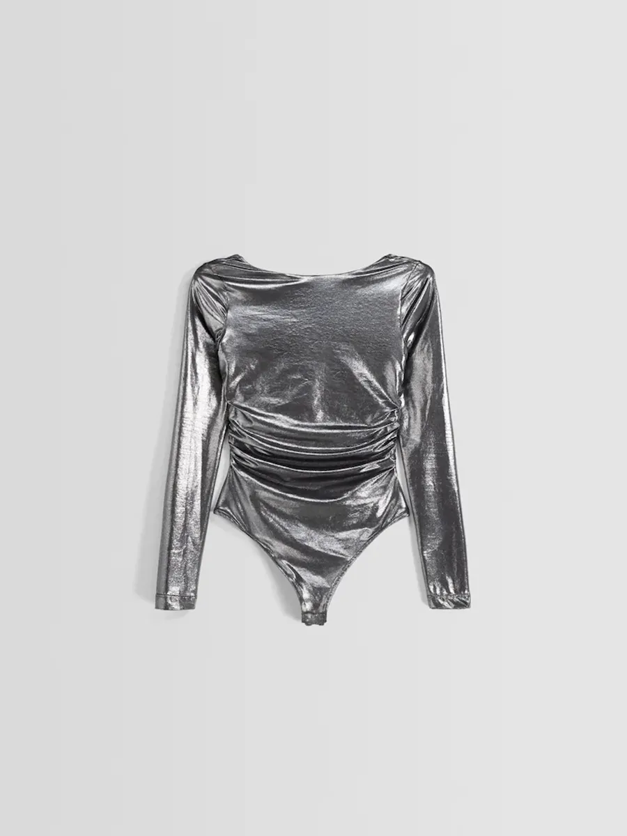 Long Sleeve Backless Bodysuit