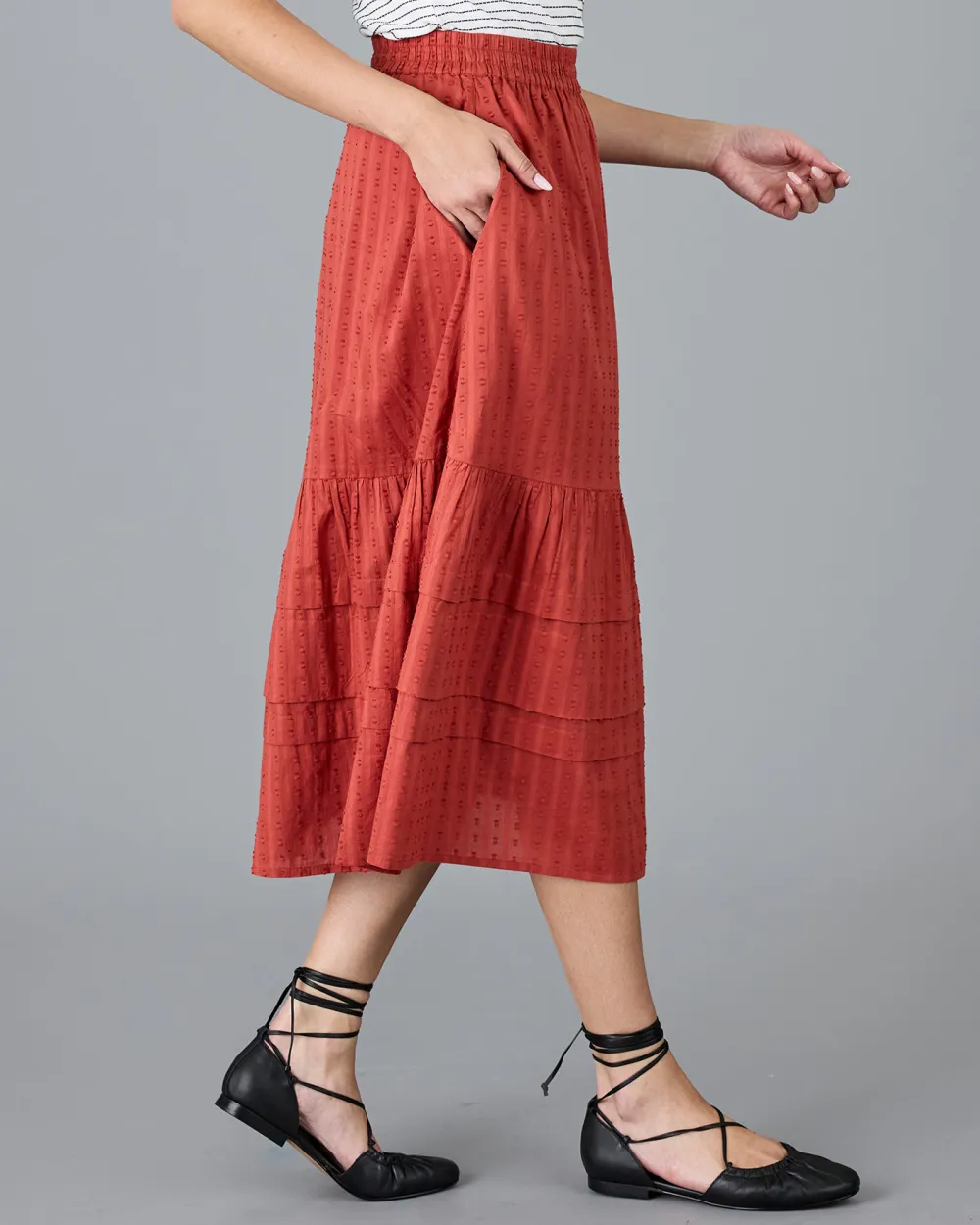 Red High Waisted Skirt