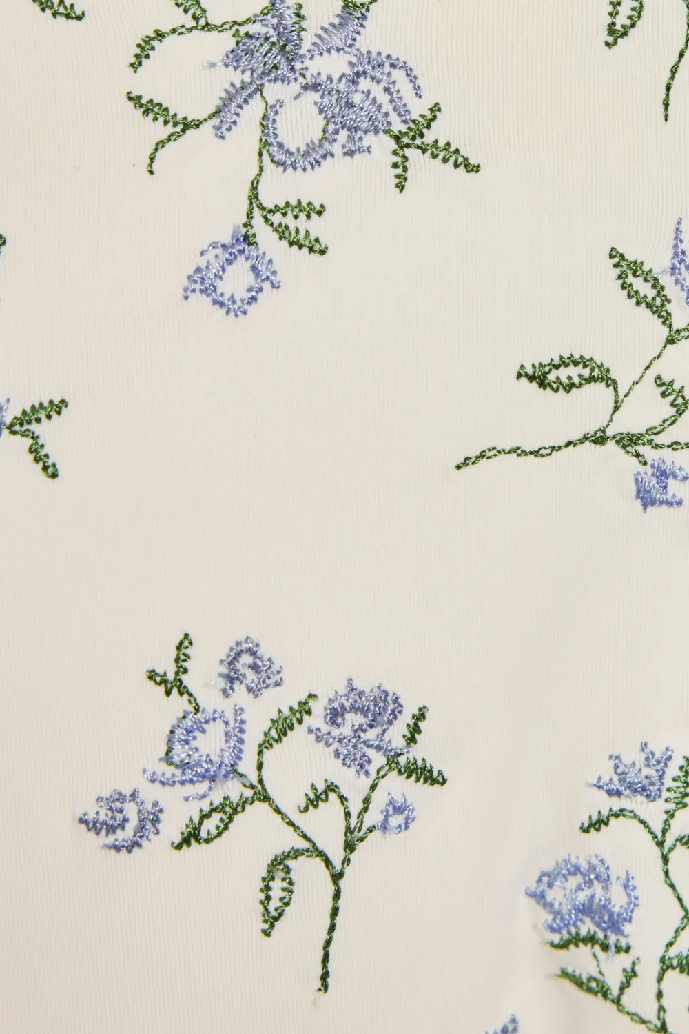 Ruffle Triangle Bikini Top-Floral Embroidery