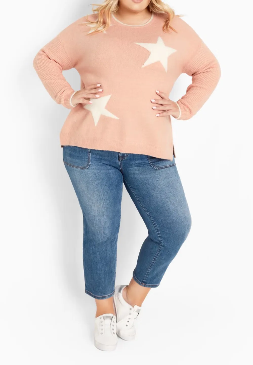 Color Blocking Star Sweater