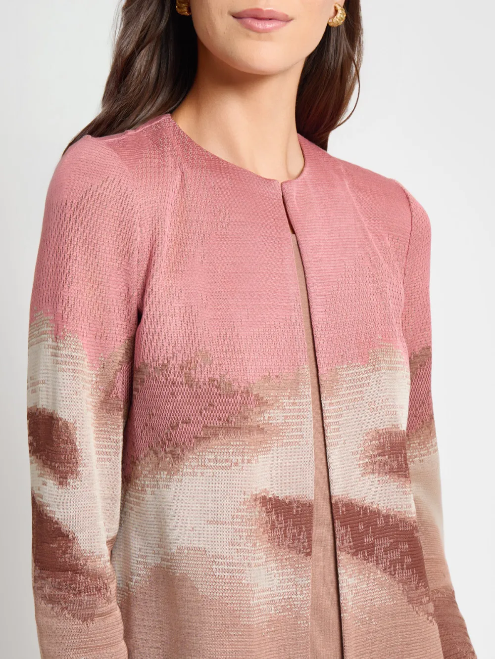 Round Neck Open Top Jacket