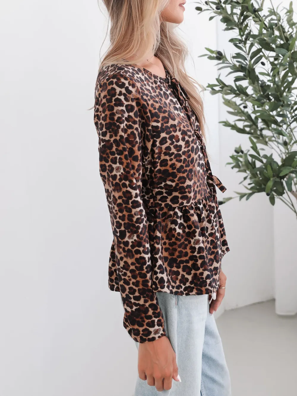 Brown Leopard Print Top