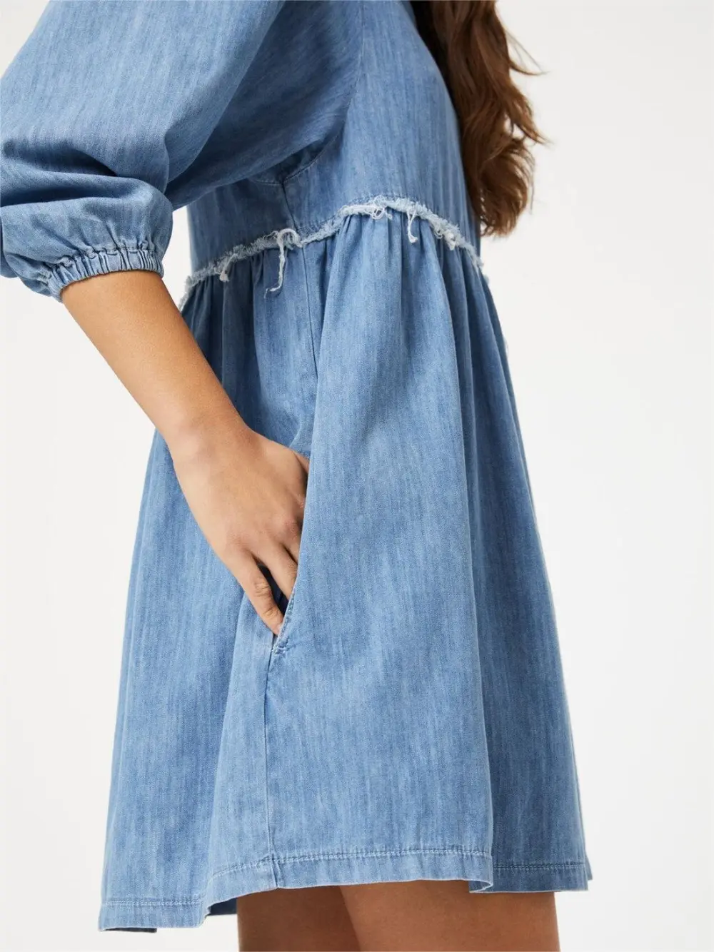 Crew Neck Loose Denim Dress