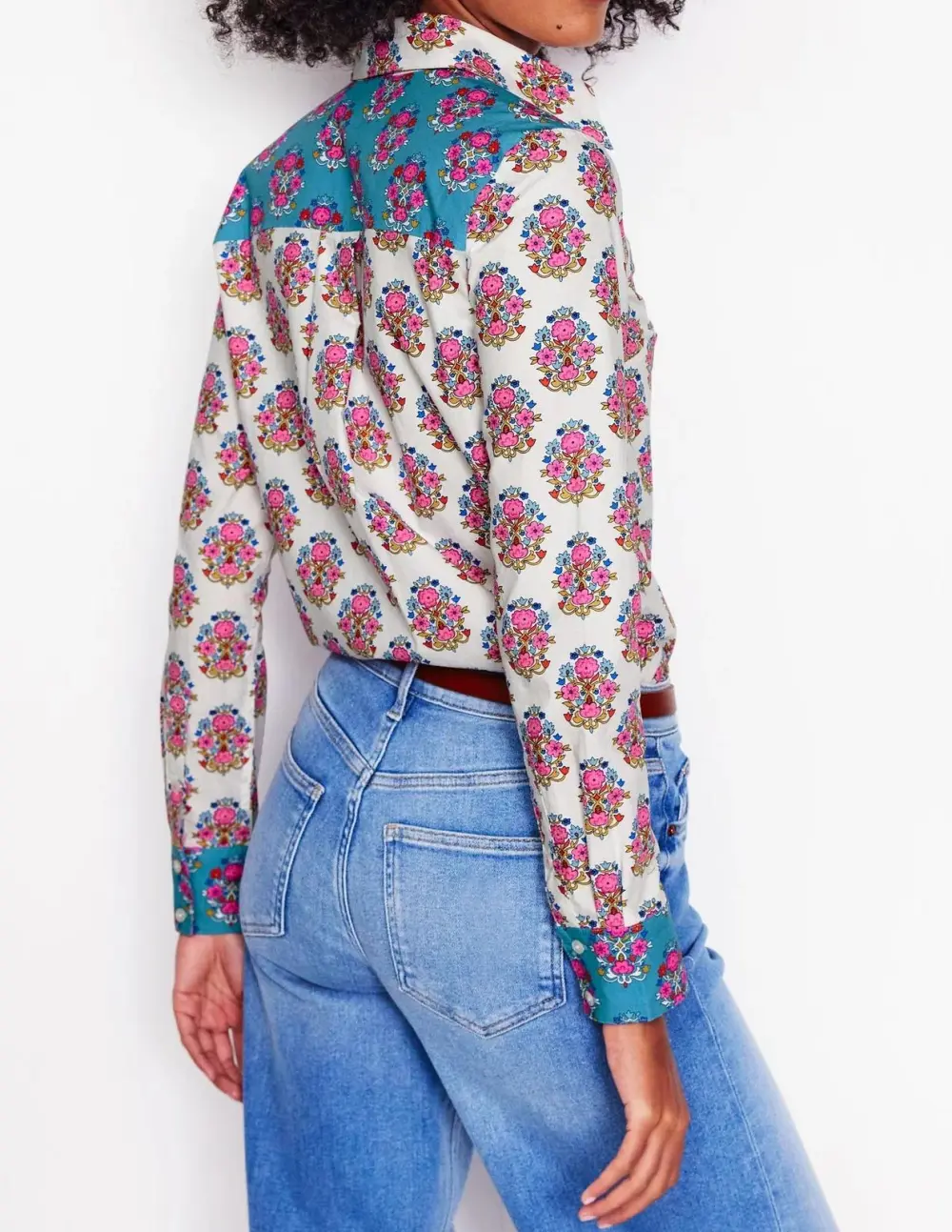 Floral Print Long - Sleeve Blouse