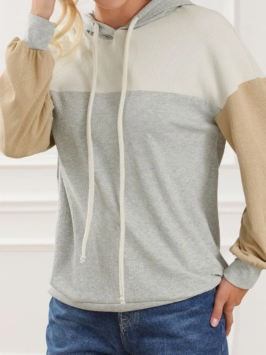 Casual Simple All-Match Light Gray Hoodie