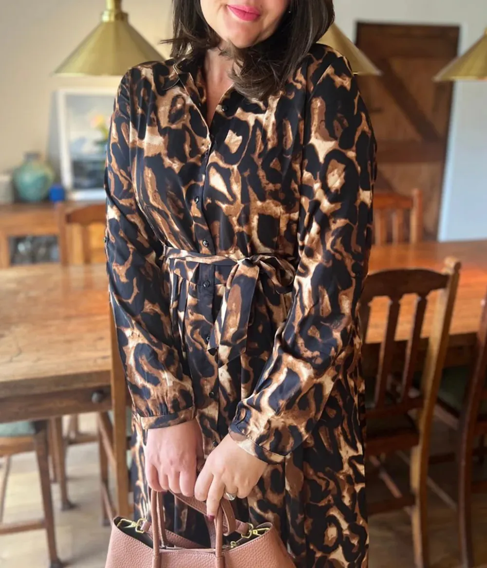 Leopard Print Shirt Dress