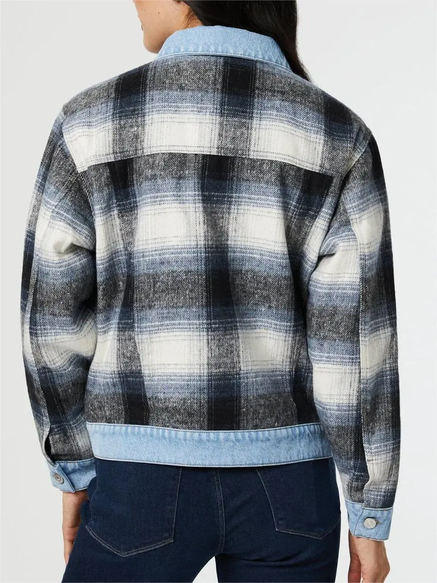 Cotton Denim Long Sleeve Jacket