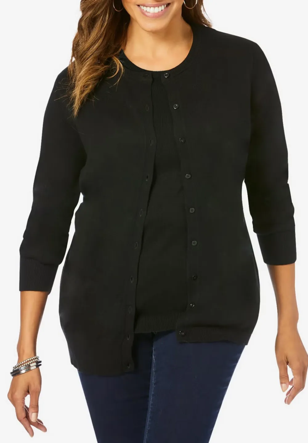Round Neck Slim Fit Cardigan