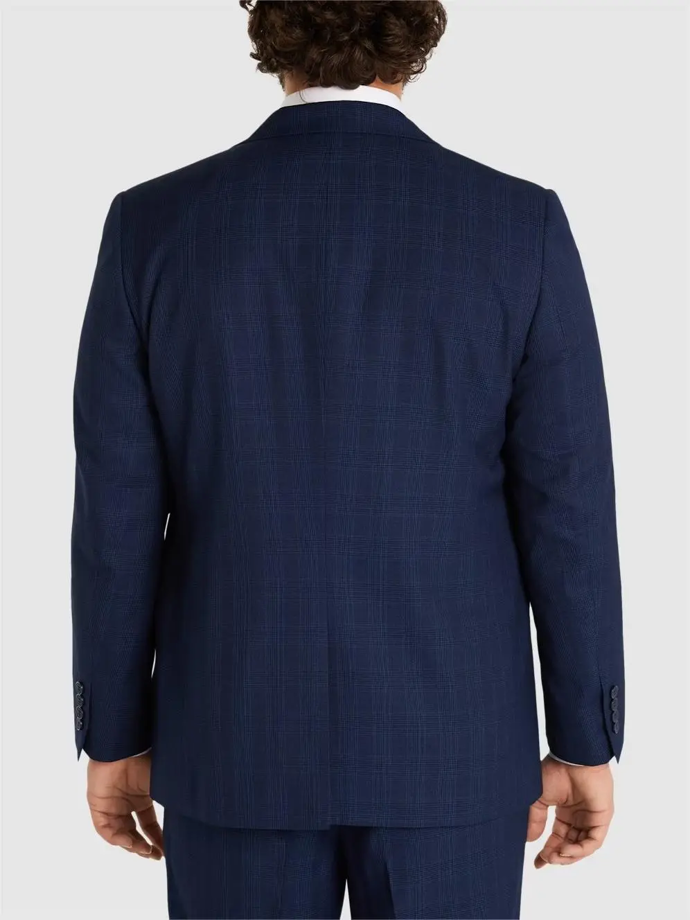 NAVY OVERCHECK SUIT BLAZER