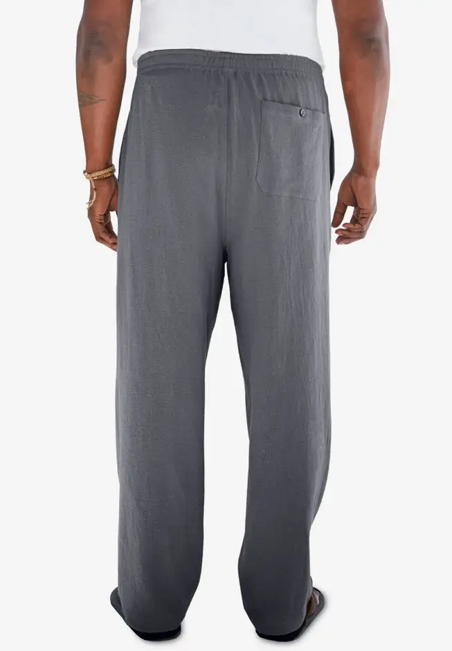 Elastic Waist Gauze Cotton Pants