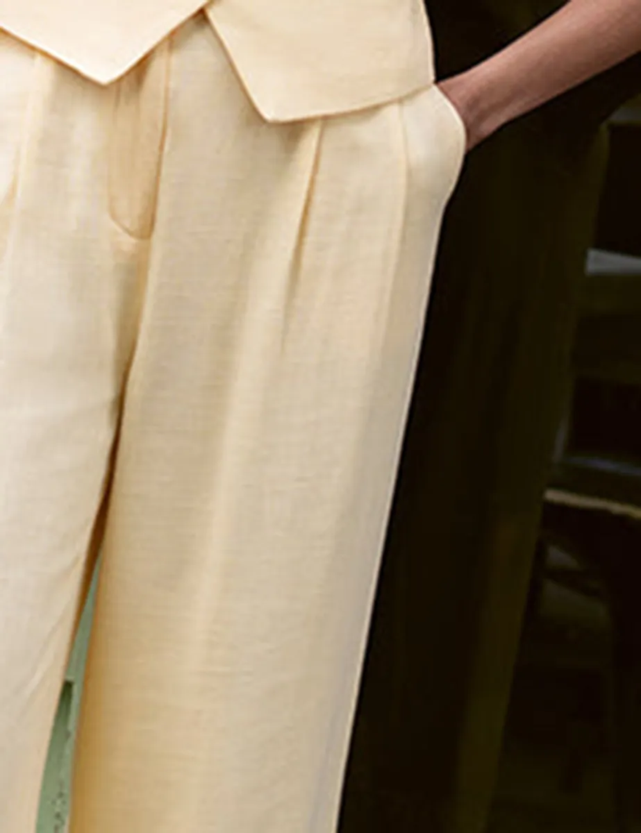 Yellow Relaxed Tailored Trousers