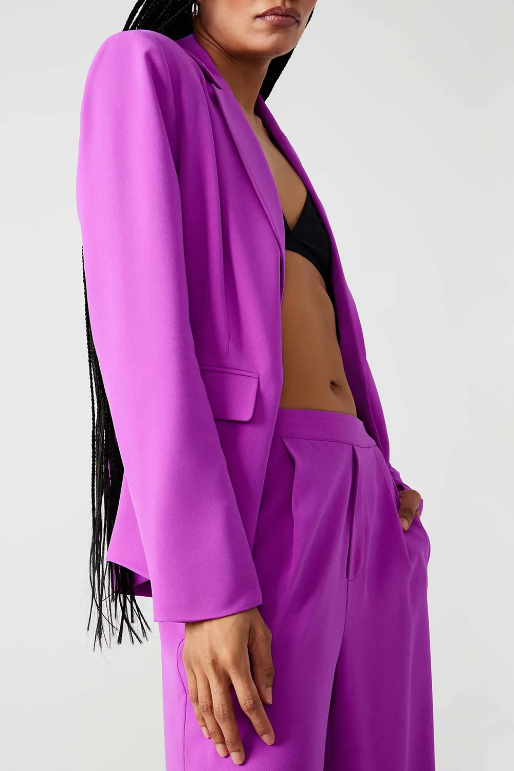 Polyester Blazer Purple