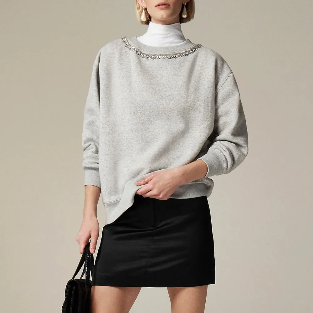 Grey Fleece Crewneck Sweatshirts