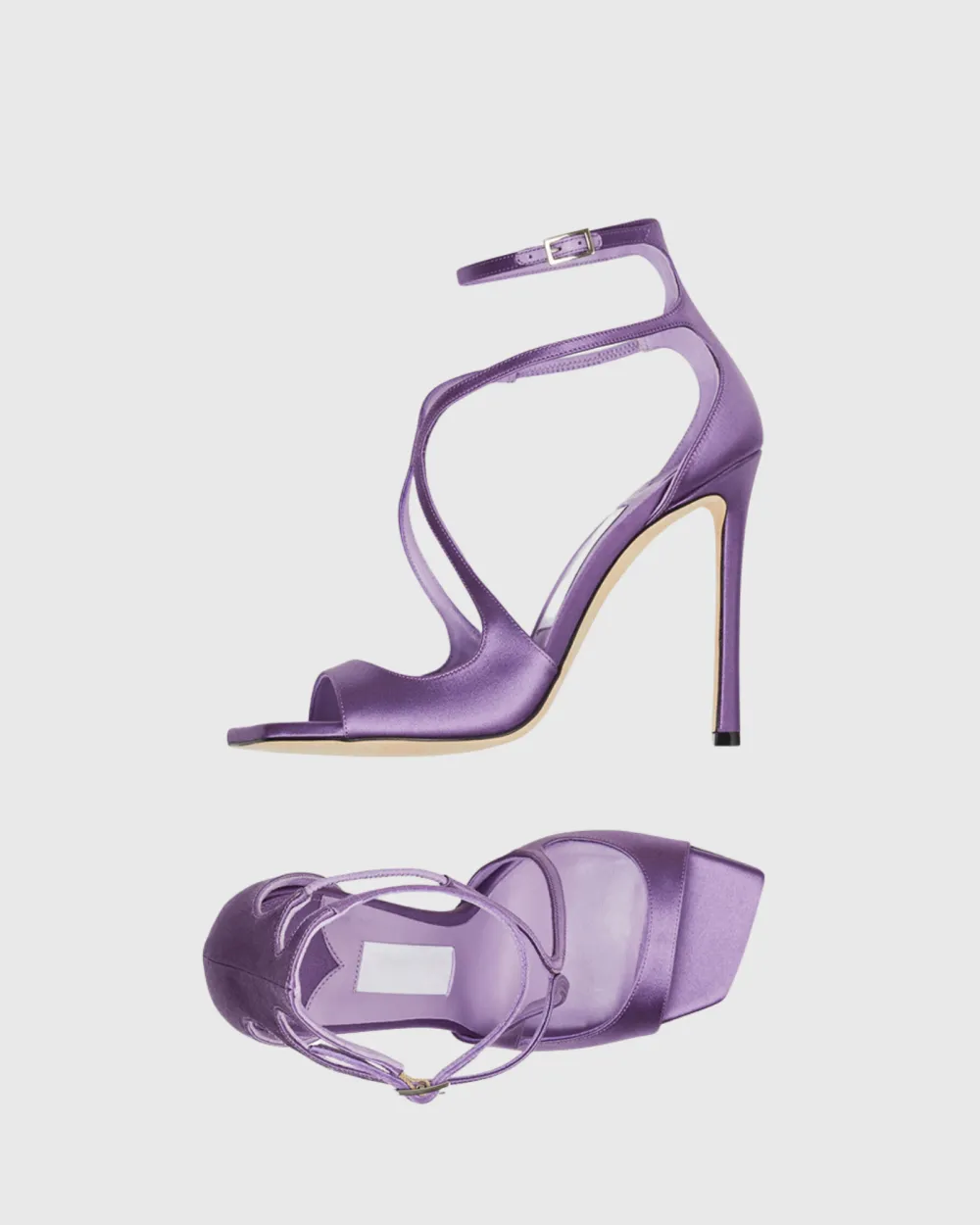 Strap Satin Sandals in Violet