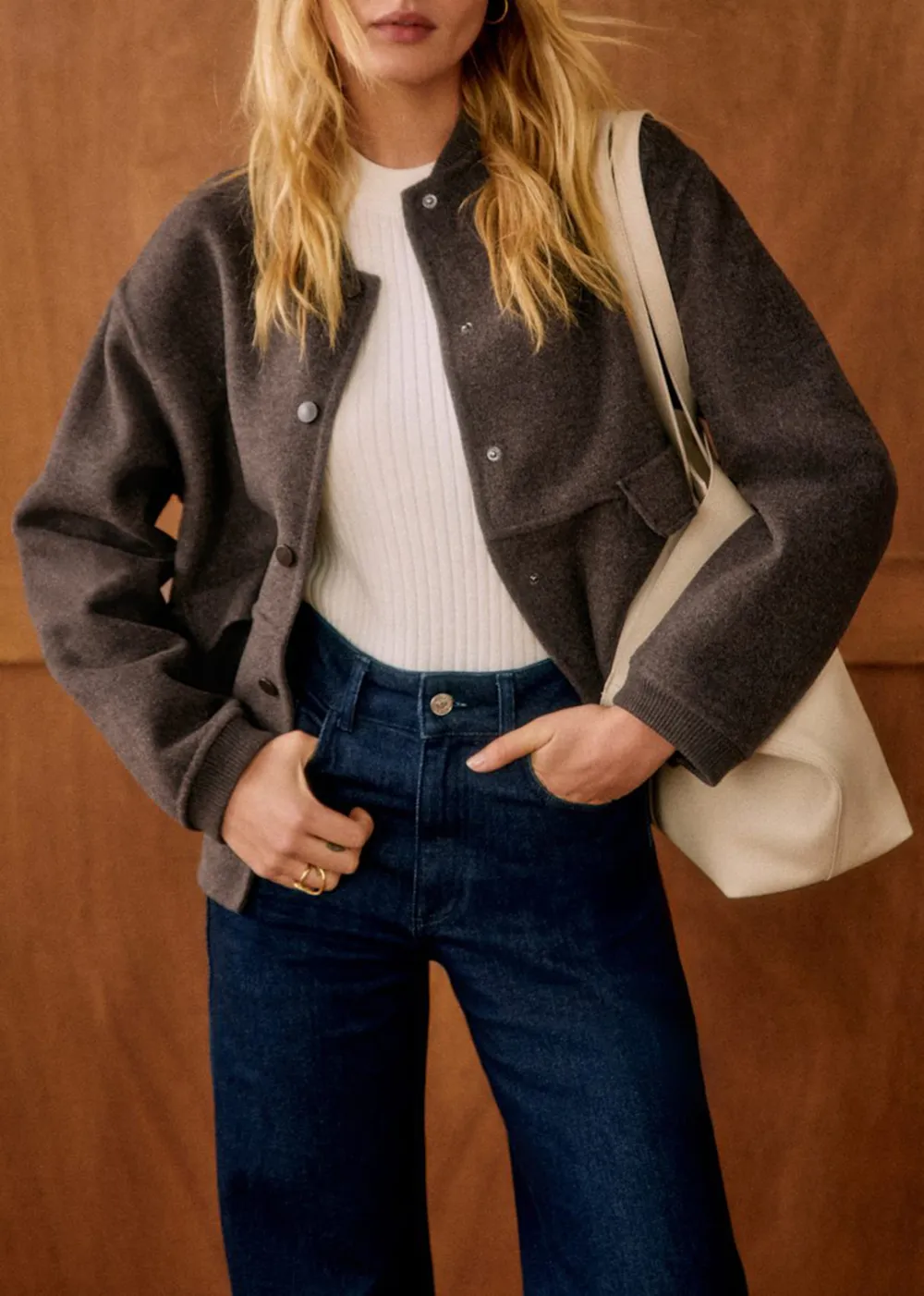 Solid Color Short Double-Faced Wool Coat