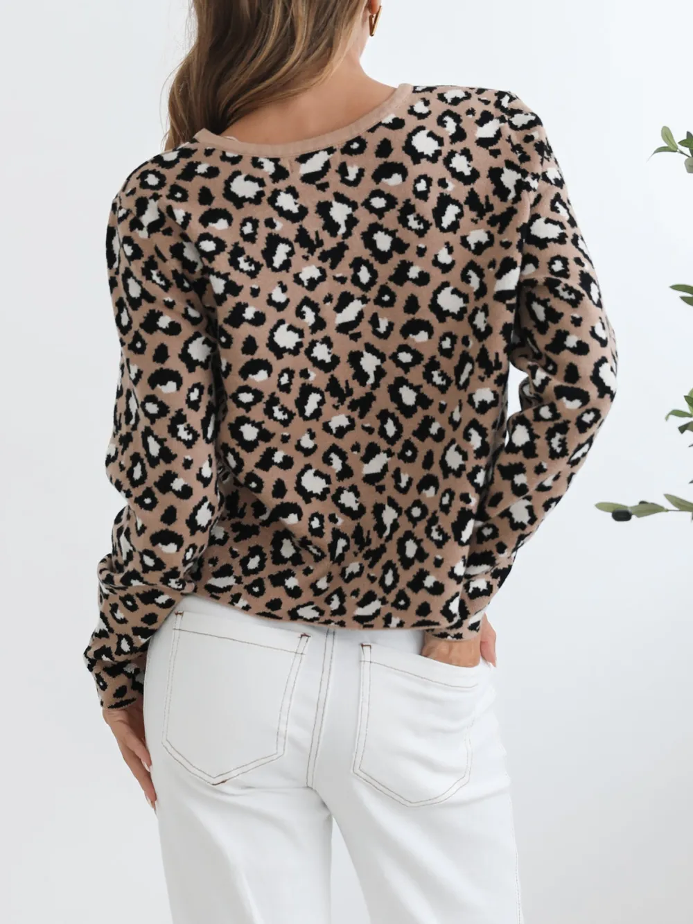 Camel Print Casual Style Cardigan