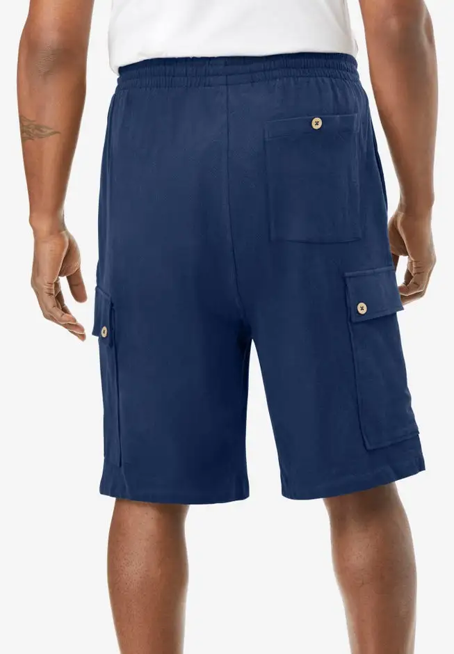 Full Elastic Waist Gauze Cargo Shorts