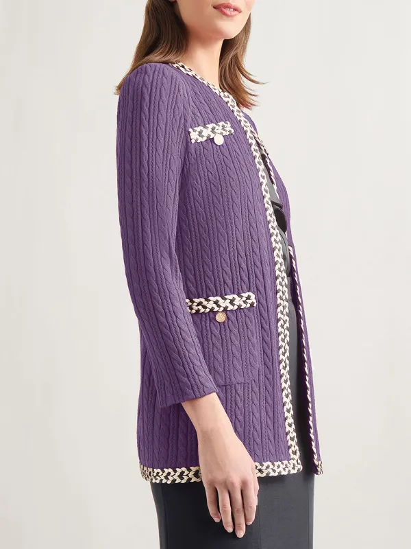 Color Blocking Long Sleeved Round Neck Jacket