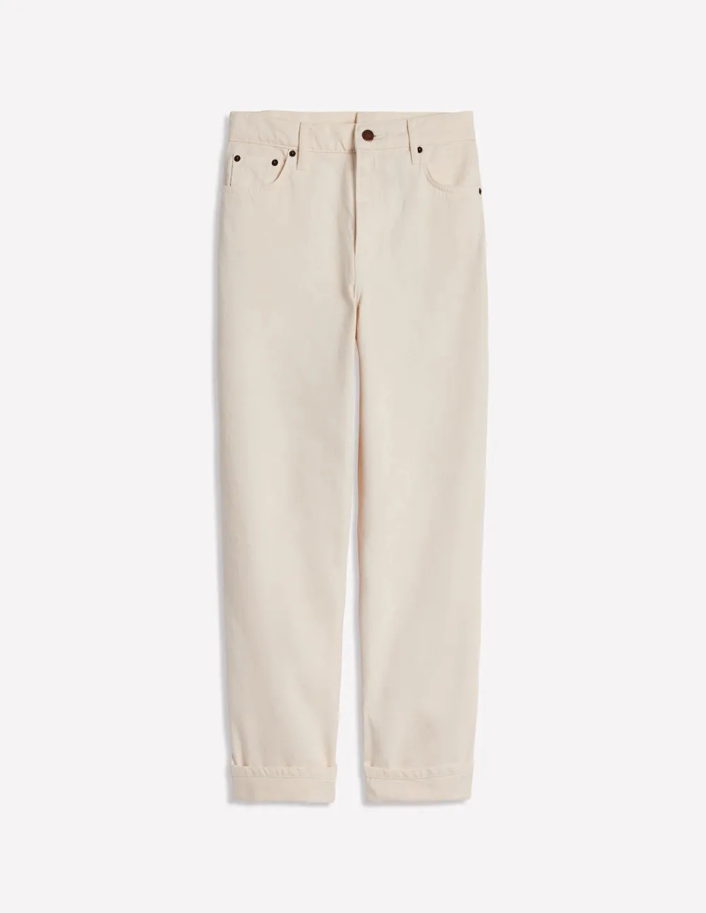 Ecru Mid - Rise Relaxed Jeans