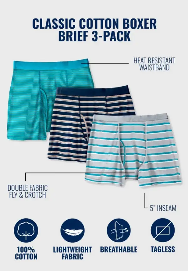 Cotton Boxer Briefs 3-Pack