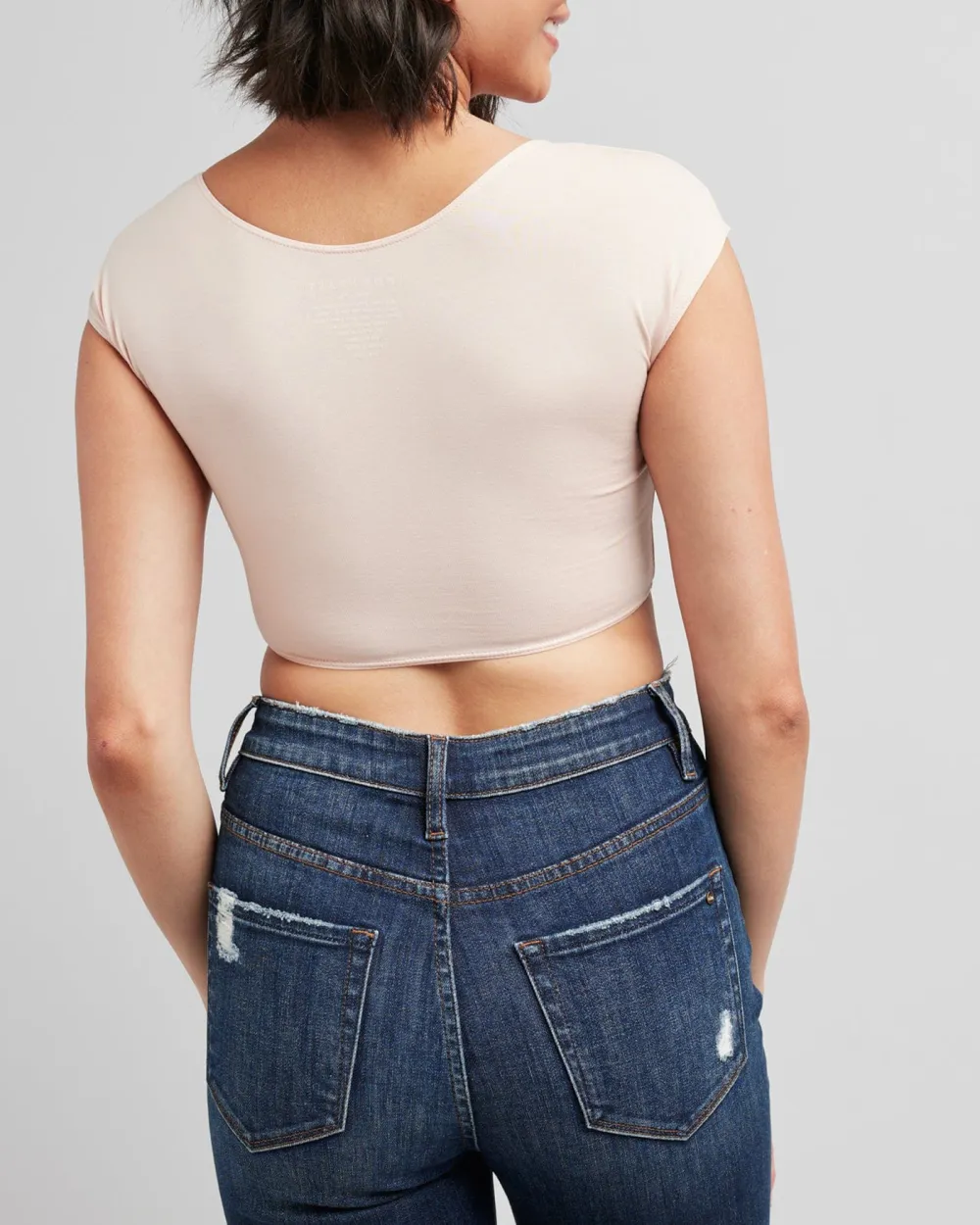 Trendy Cropped Crew Neck Tee