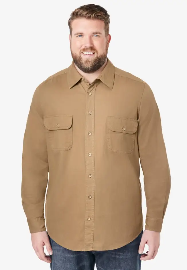 Long Sleeve Denim and Twill Shirt