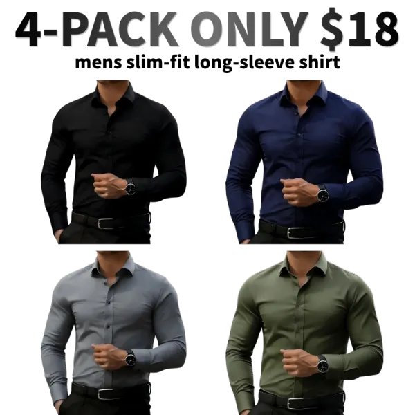 Non-Stretch Men’S Slim-Fit Long-Sleeve Shirt