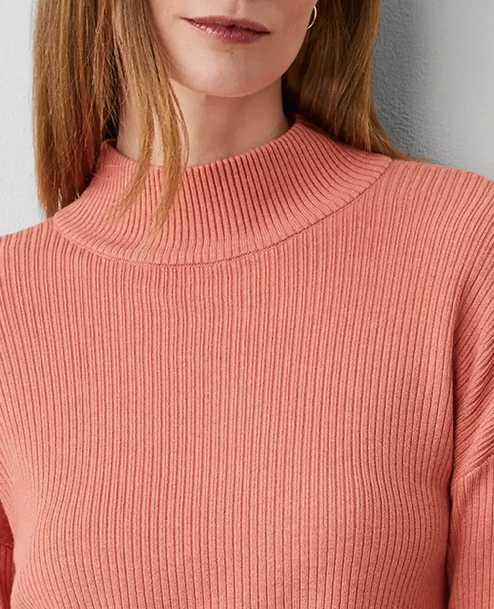 Mock Neck Ribbed Sweater