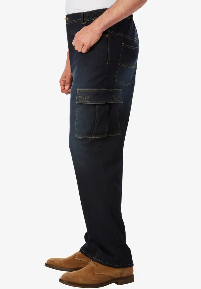 Relaxed Fit Cargo Denim Look Sweatpants