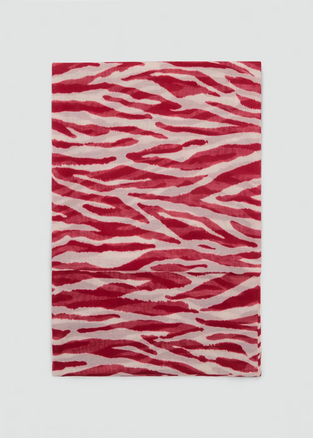 Red Casual Style Cotton-Blend Zebra-Print Scarf