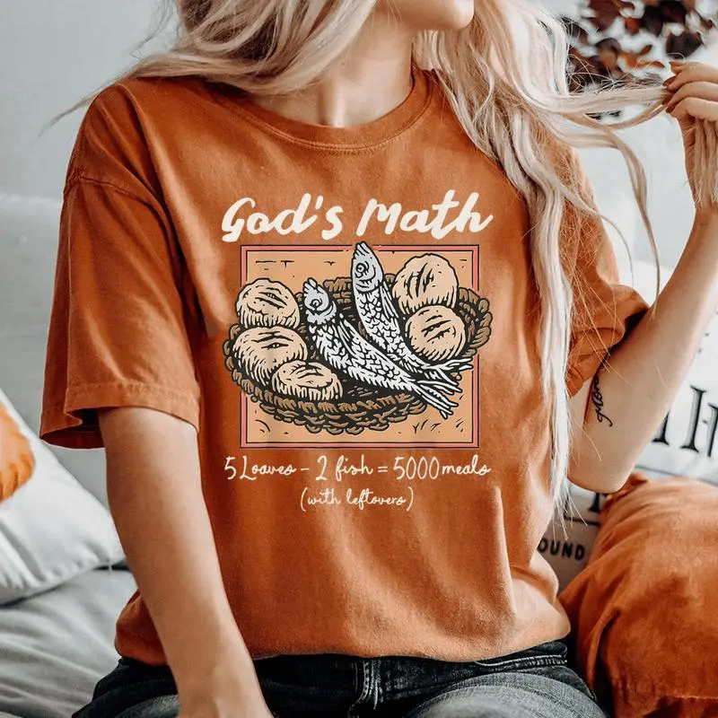 Christian 2 Fishes 5 Breads 5000 Against Women's Oversized Comfort T-Shirt