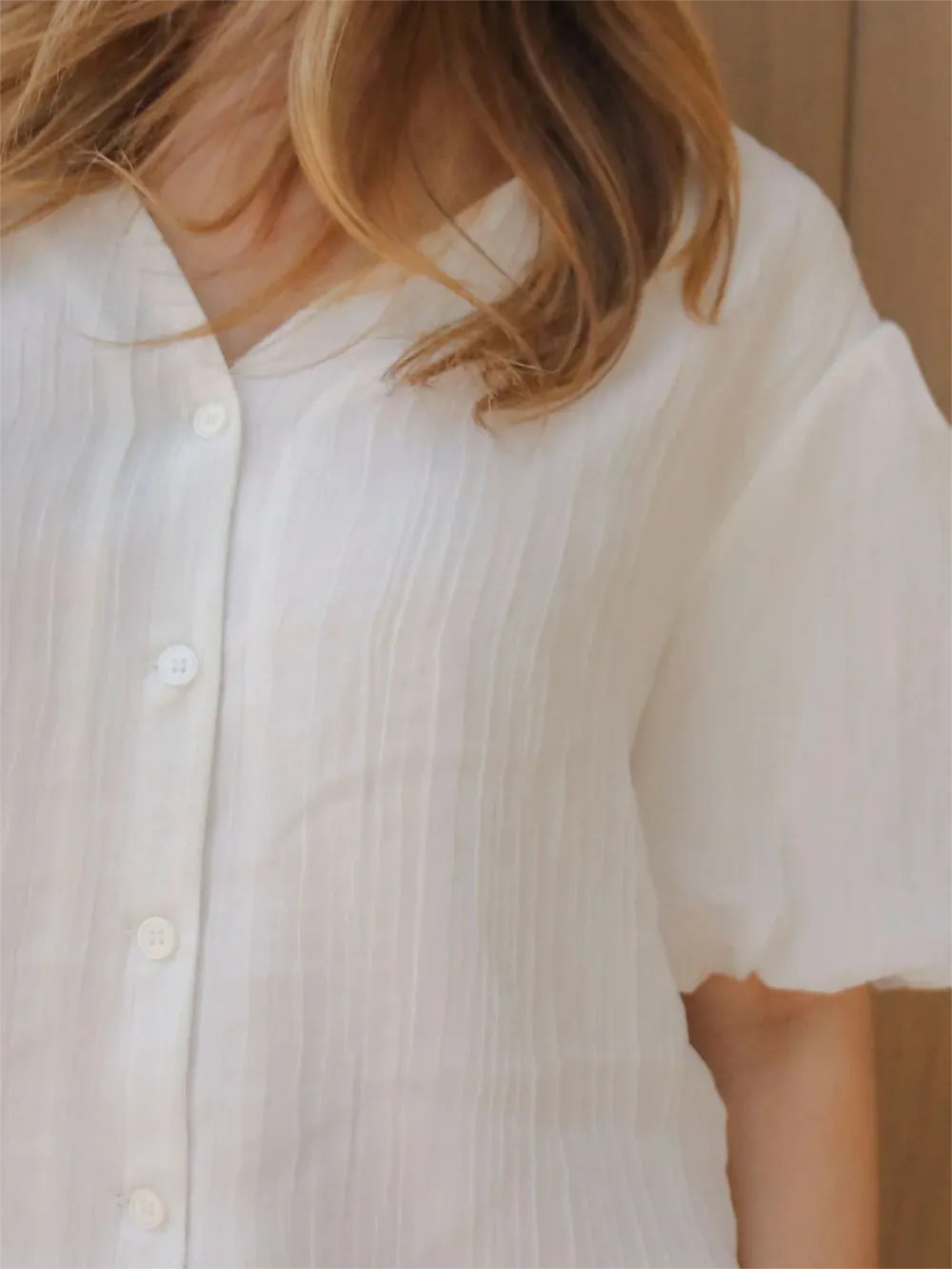 Short Sleeve Sheer Button Down Shirt