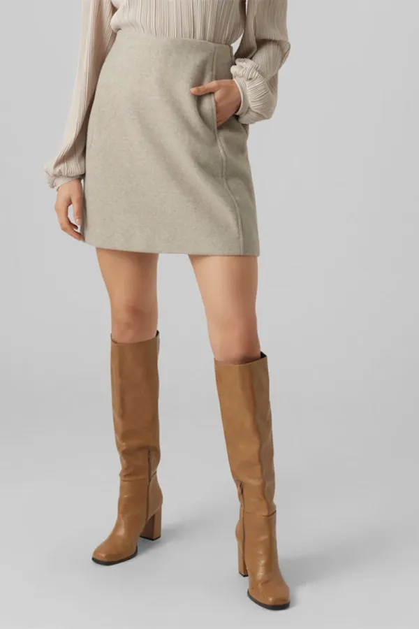 Pocket Designed Woolen Short Skirts