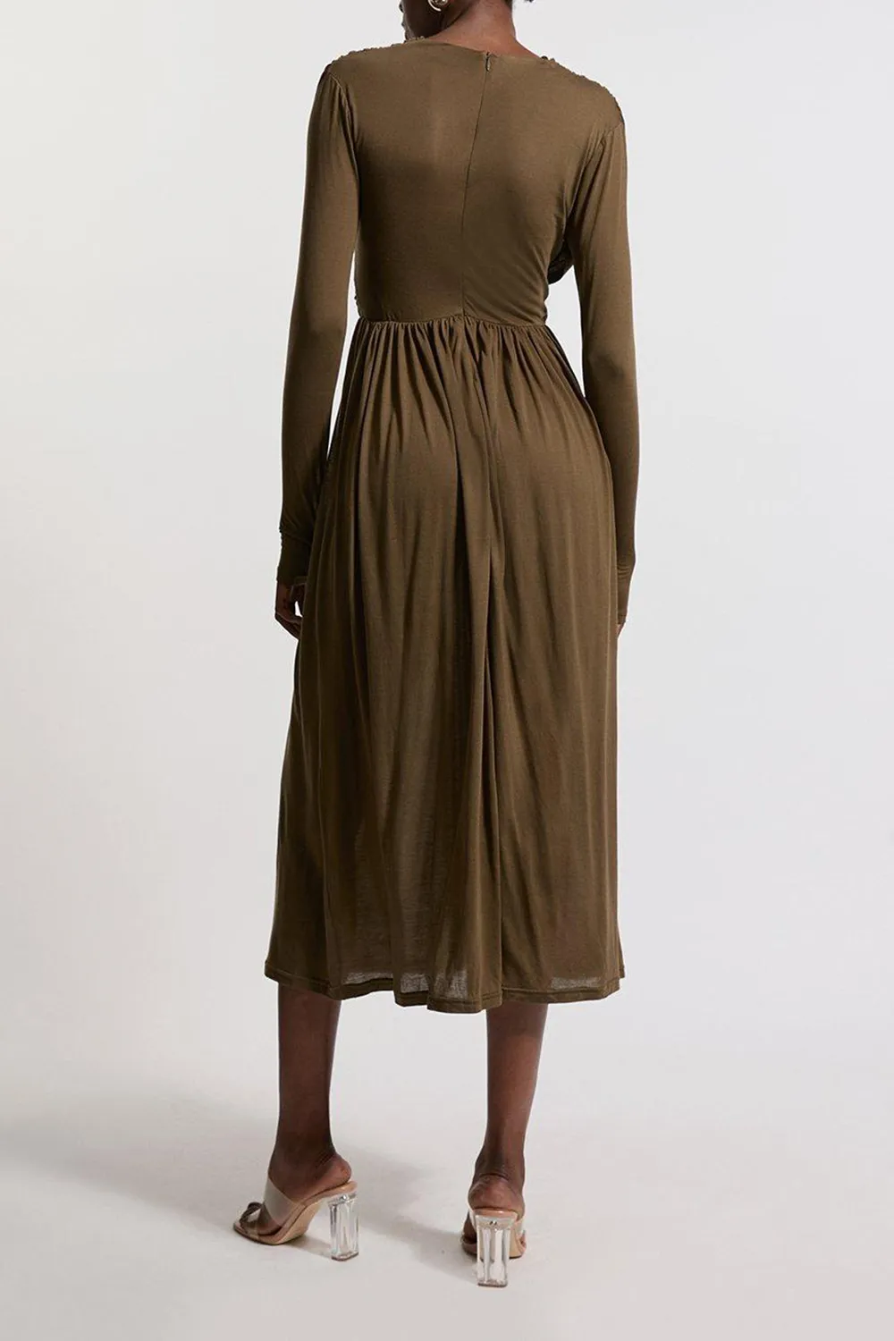 Premium Tencel Jersey Wrap Detail Dress