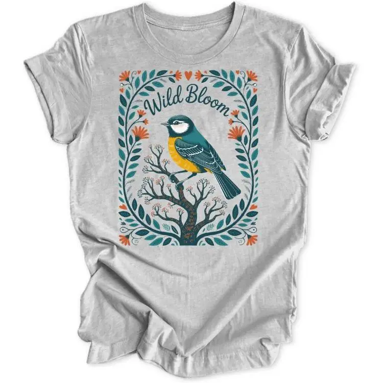 Wild Bloom Bird Unisex T-Shirt