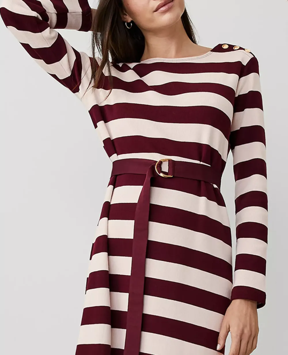 Striped Column Midi Dress