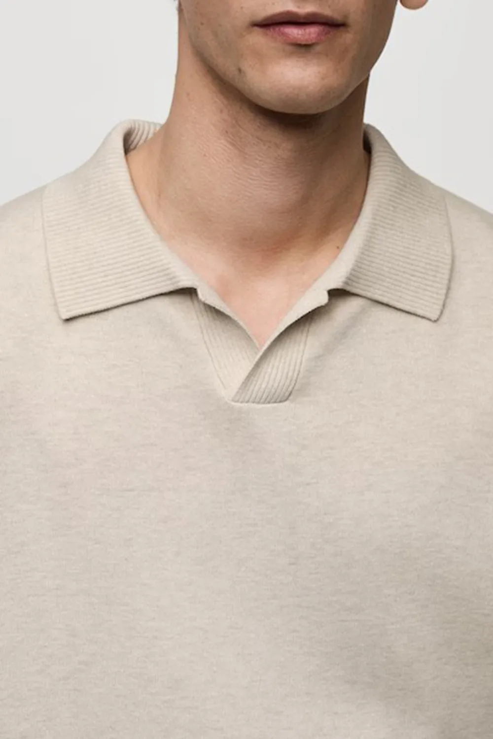 V-Neck Polo Collar Shirt